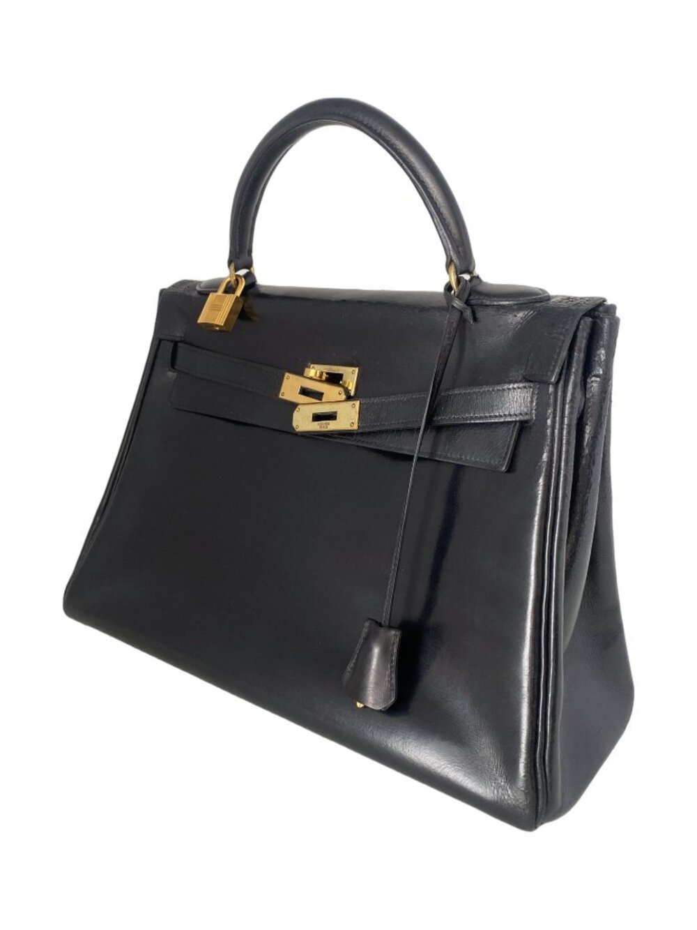Hermes Kelly 32 Retourne Black Box Calf GHW - Picture 3 of 16